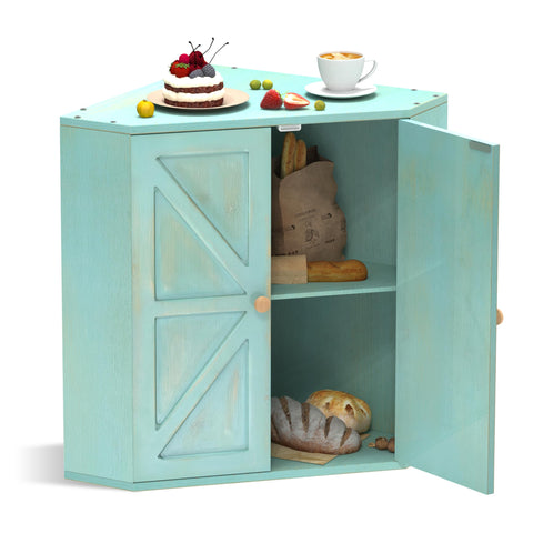 Trironsun corner bread box two-layer design keeps counter organized and bread accessible.