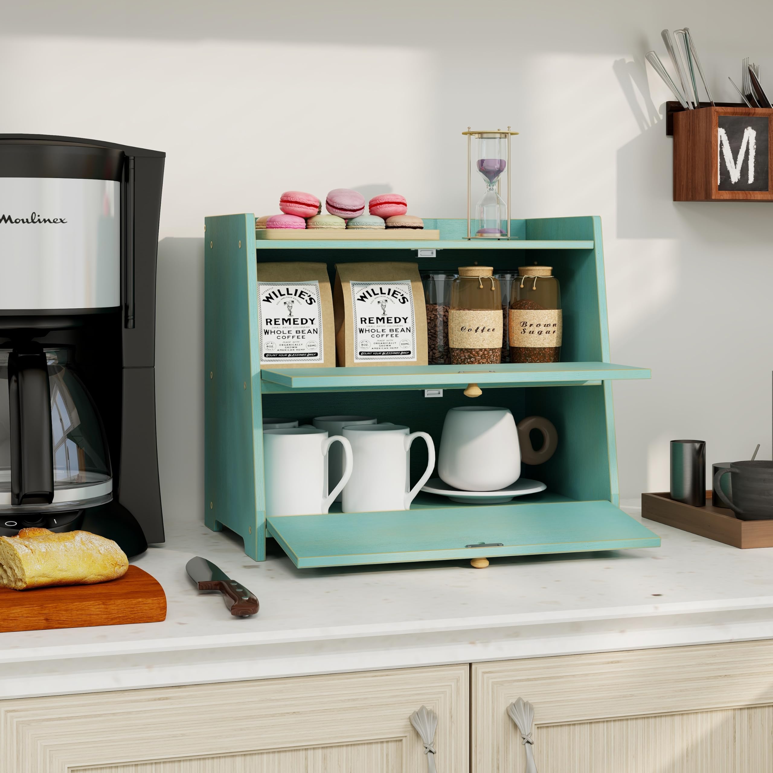 Trironsun kitchen counter bamboo storage for versatile organization