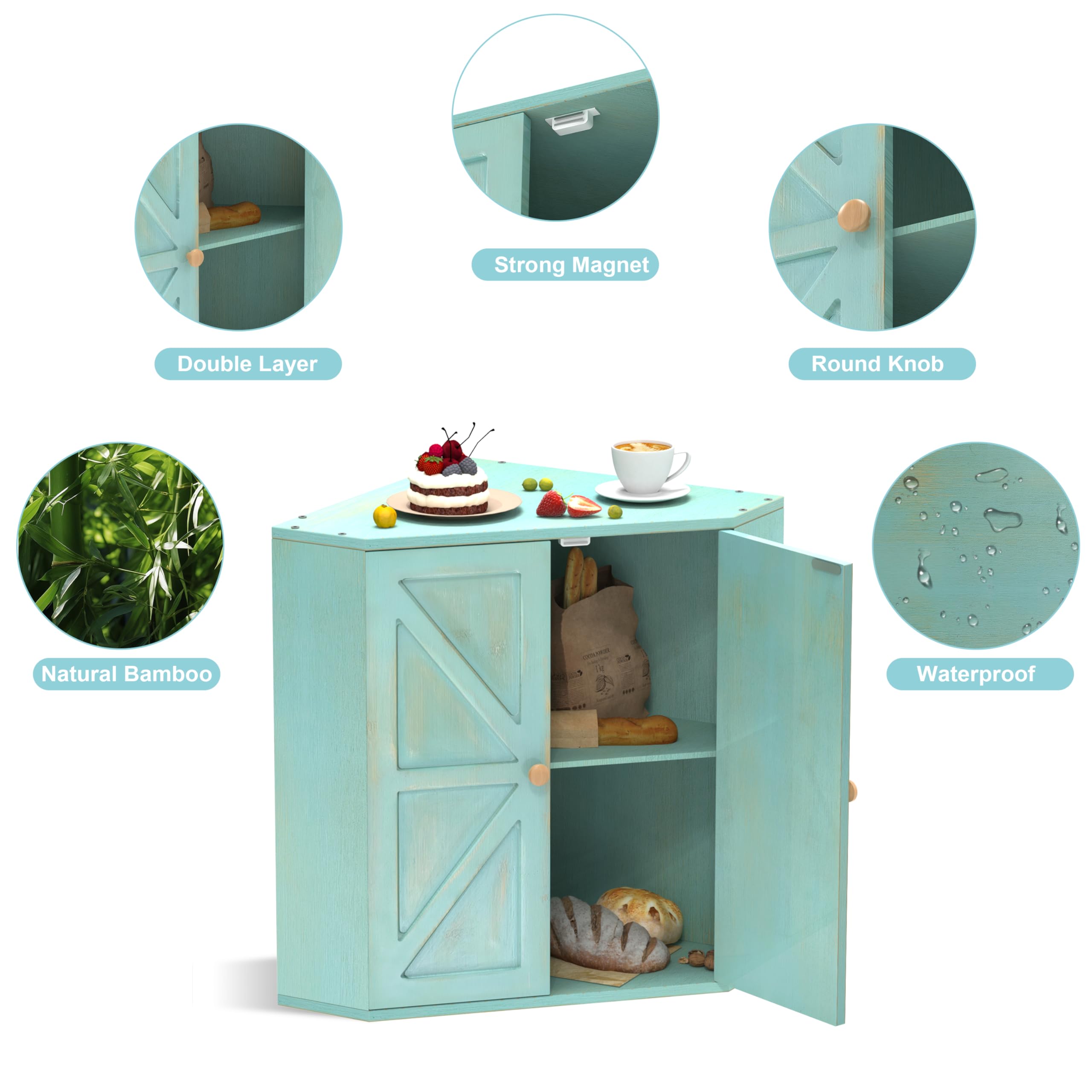 Trironsun magnetic door ensures secure, pet-safe bread storage on the counter.