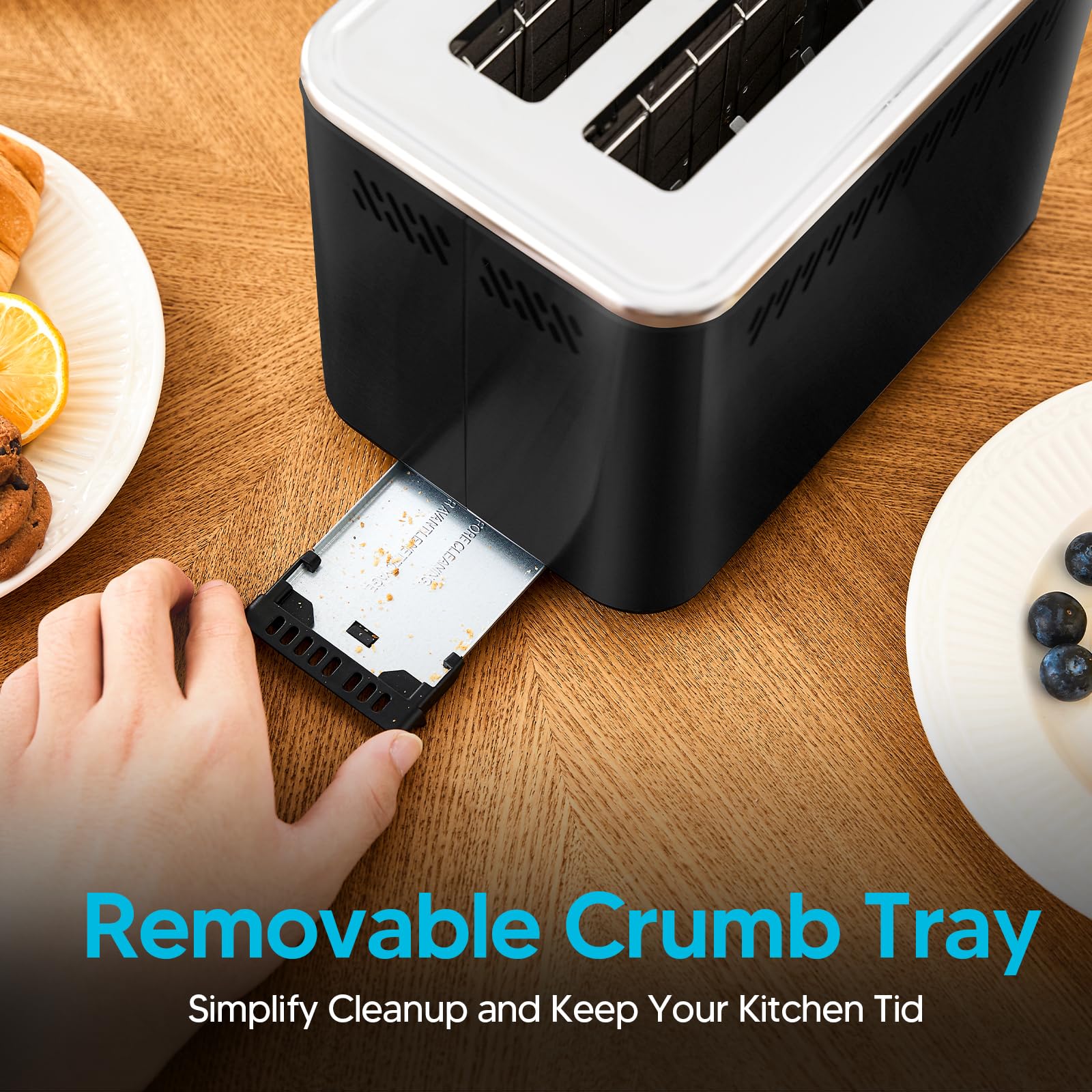 Trisiko touchscreen toaster 2-slice compact design for small spaces