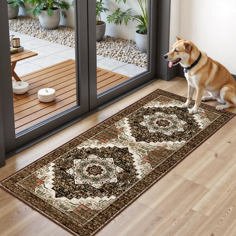 Tritard entryway setup shows warm boho charm and inviting space.
