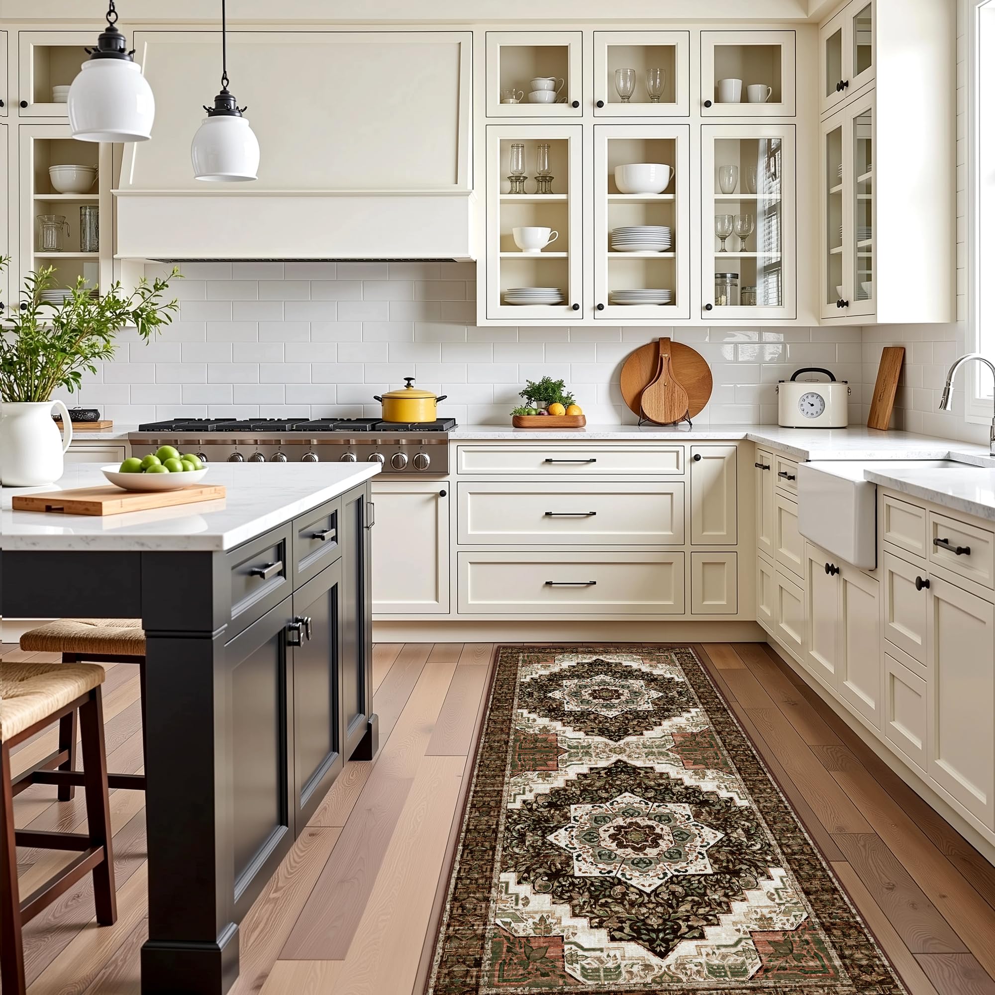 Tritard low-profile rug fits under most doors for easy room transitions.