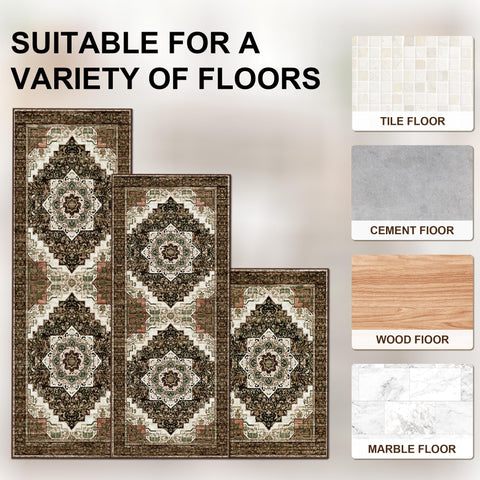 Tritard non-slip backing detail keeps rugs securely in place on varied floors.