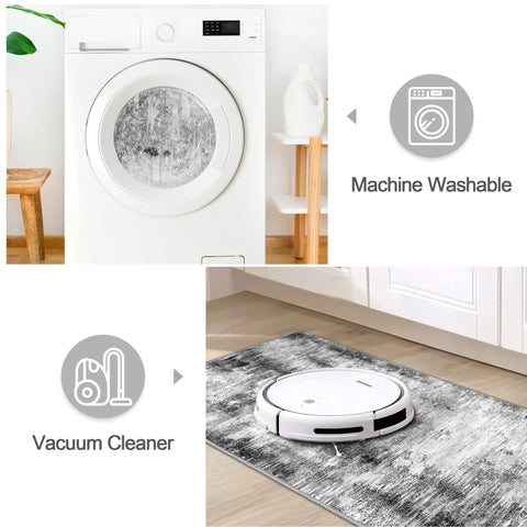 Tritard Upgrade machine-washable kitchen rug for easy cleaning and quick refresh