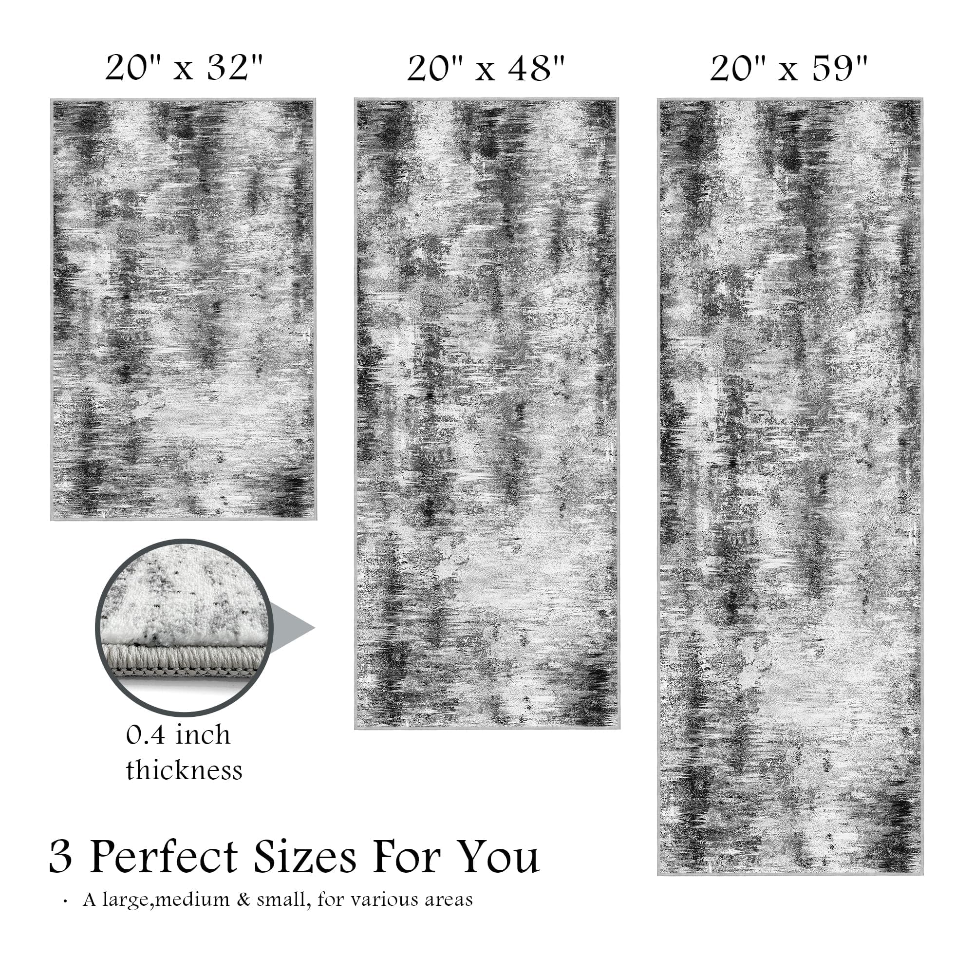 Tritard Upgrade non-slip kitchen rug 20x59 keeps high-traffic areas secure and comfortable