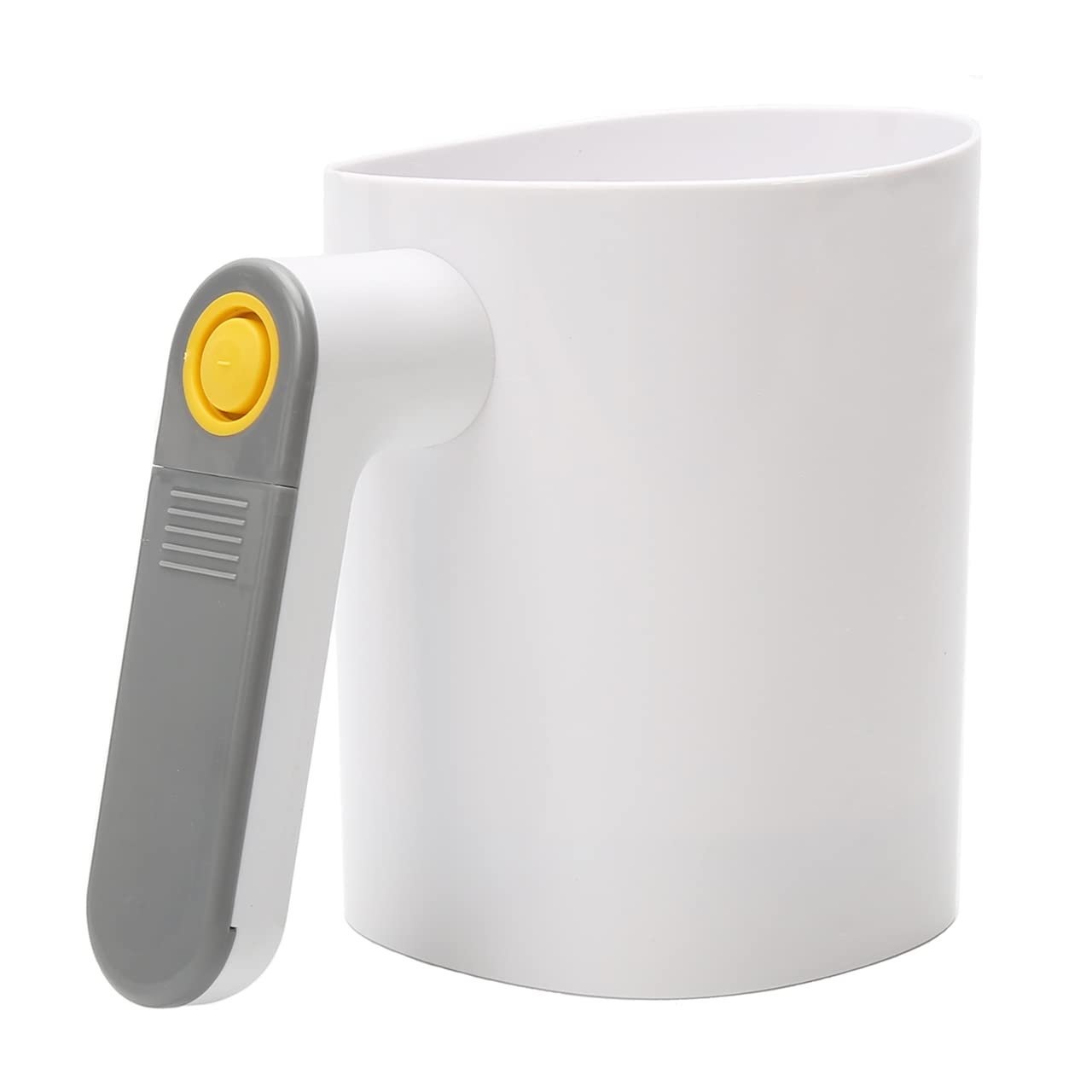 TriTree battery-operated flour sifter front view emphasizing quick one-click sifting.