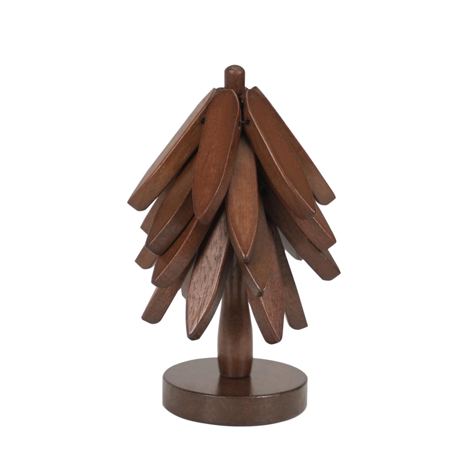 Trivet Tree wooden trivet with foldable stand protects surfaces during cooking.