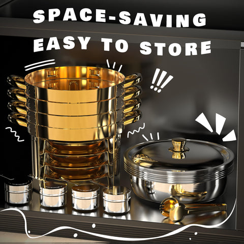 Trivico chafing dish stable design reduces wobble for smooth service.