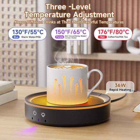 Trivoxia mug warmer auto-off indicator promotes safe unattended use