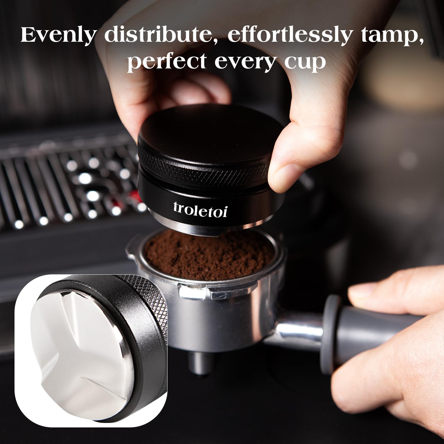 troletoi gravity-assisted distributor leveling coffee grounds for even extraction