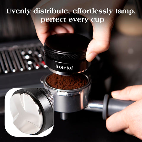troletoi gravity-assisted distributor leveling coffee grounds for even extraction