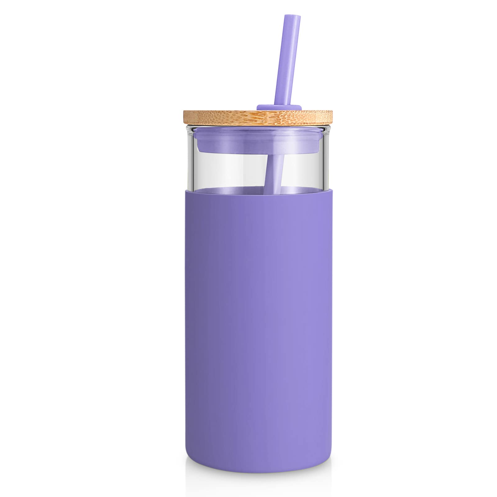 Tronco 20oz glass tumbler with lid and straw for travel-friendly hot or cold drinks