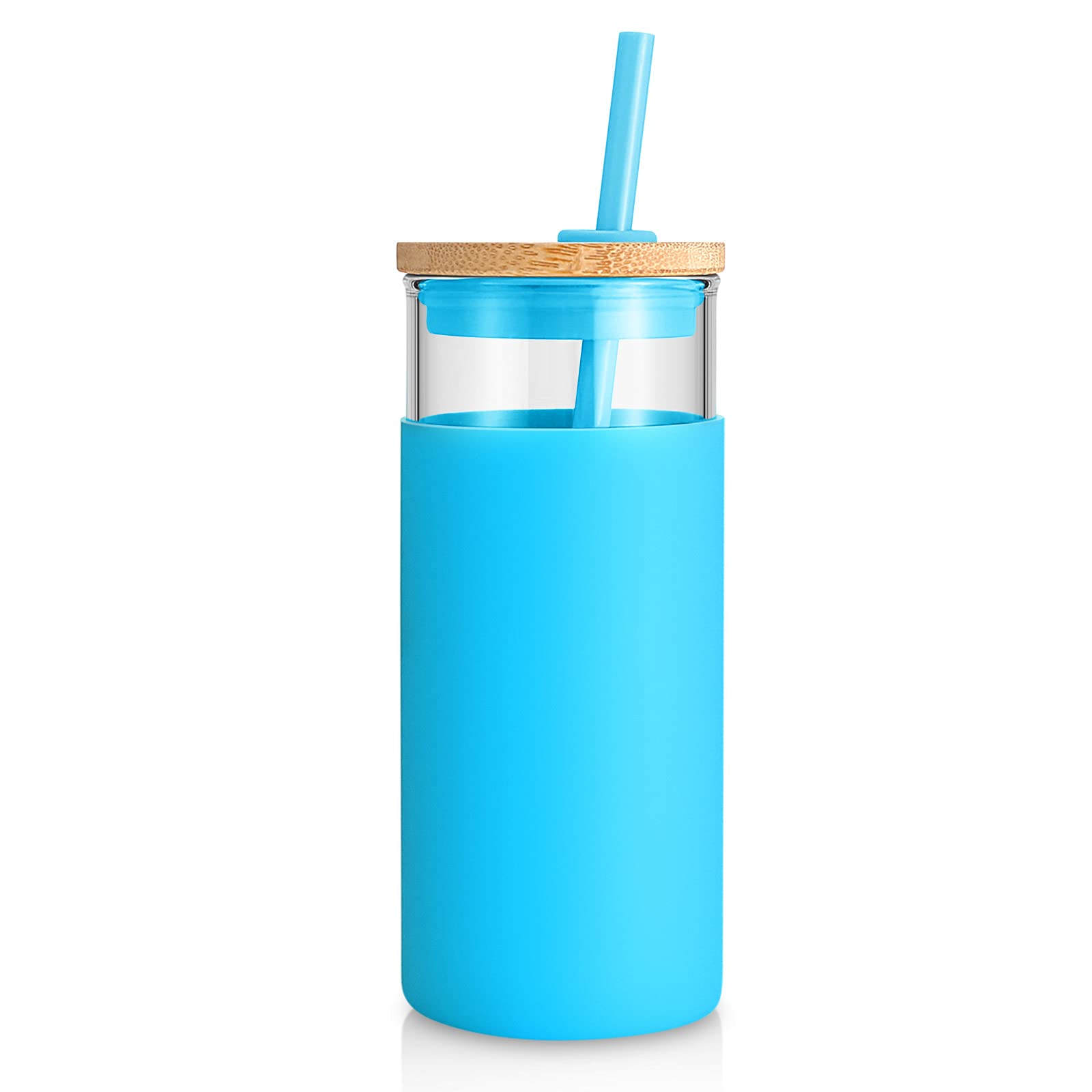 Tronco 20oz glass tumbler with lid and straw for versatile hot or cold drinks