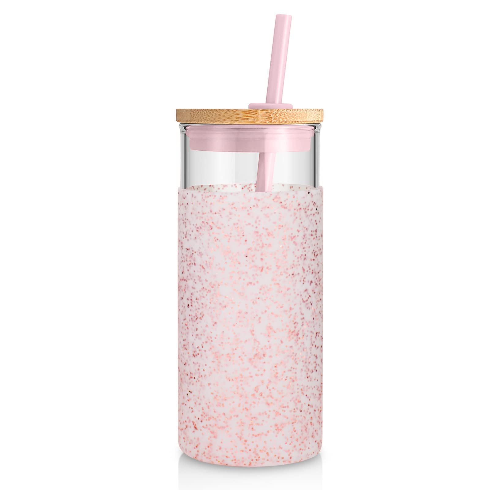 Tronco 20oz glass tumbler with lid and straw for hot or cold drinks