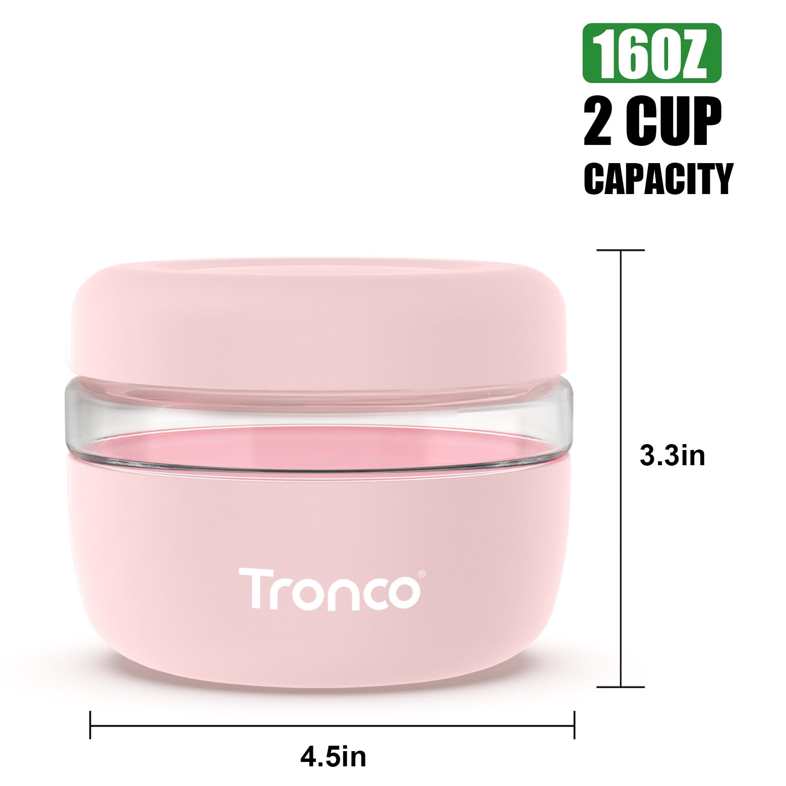 Tronco airtight glass container shows leak-proof seal for on-the-go lunches.