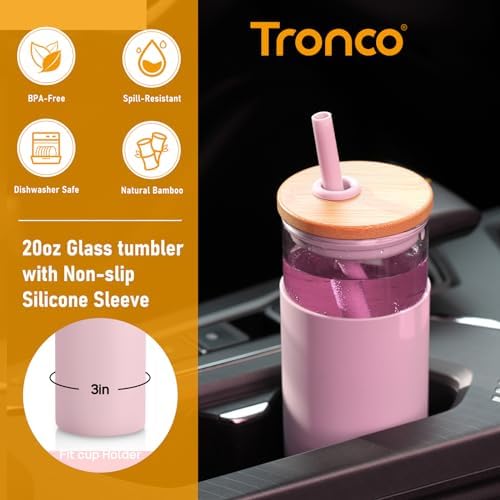 Tronco tumbler with bamboo lid and silicone sleeve for secure grip