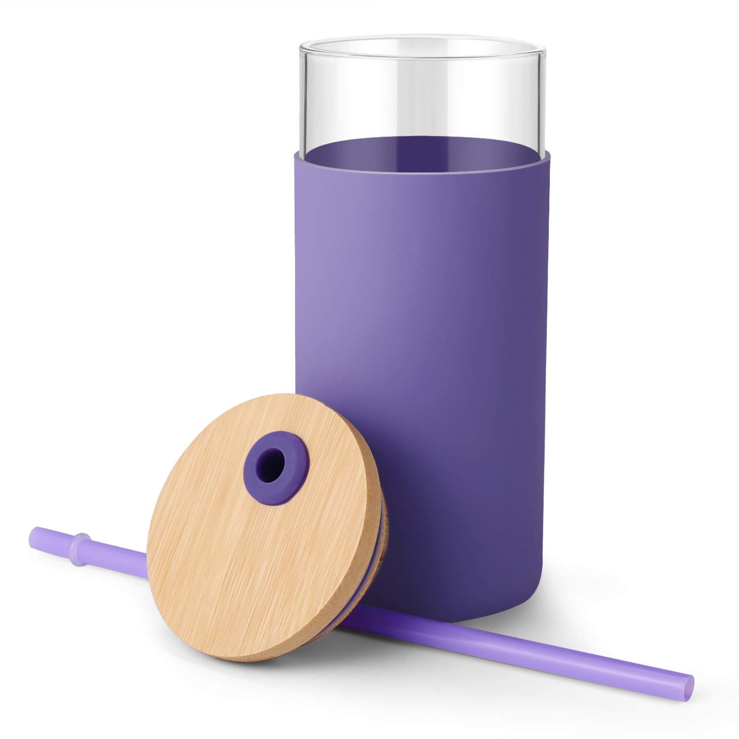 Tronco bamboo lid with silicone sleeve provides secure, comfortable grip