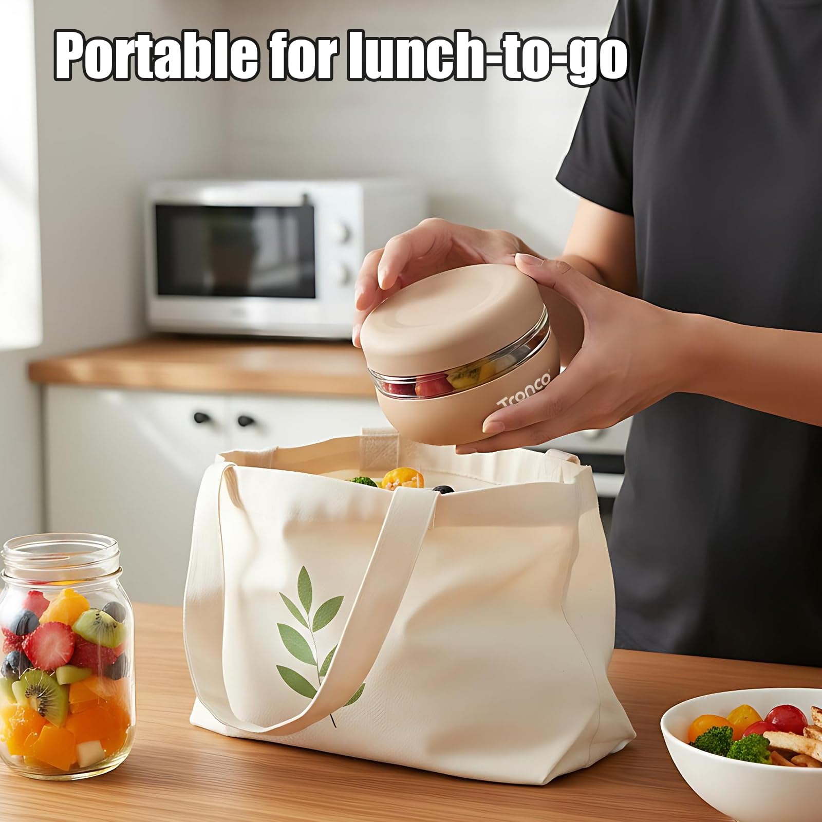 Tronco eco-friendly reusable lunch bowl helps reduce single-use waste.