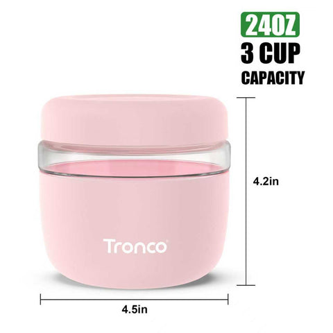 Tronco eco-friendly reusable glass container reduces single-use waste.