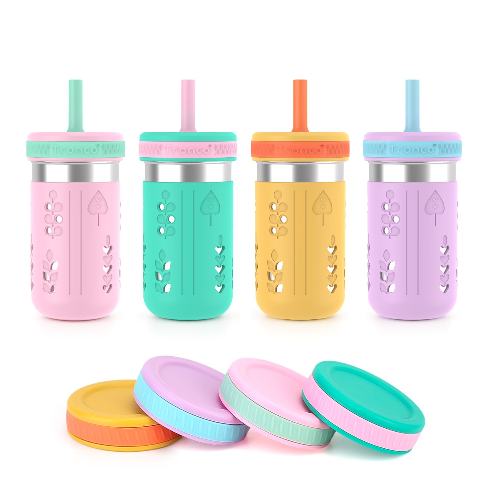 Tronco four-pack 15oz tumblers for school lunches and on-the-go use.