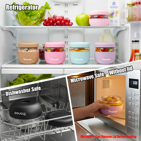 Tronco microwave-safe glass bowl for quick reheats.