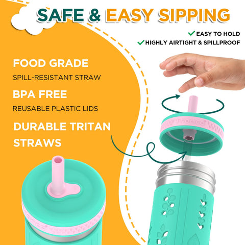 Tronco tumbler showing colorful silicone sleeve and non-slip grip.