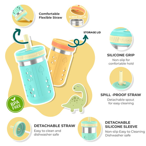 Tronco tumbler with spill-resistant straw lid for tidy sipping.