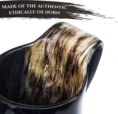 Trondebal buffalo horn mug 500ml showcasing handcrafted elegance and generous capacity