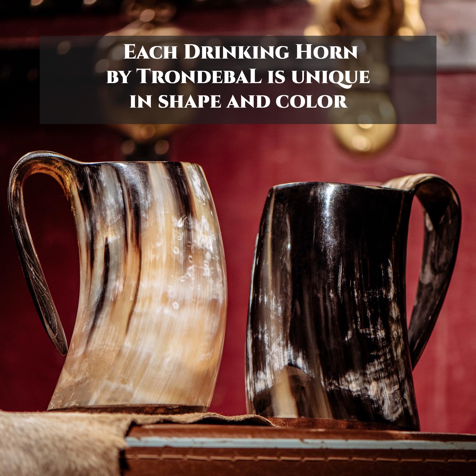 Trondebal handcrafted horn mug highlighting precise craftsmanship and grip