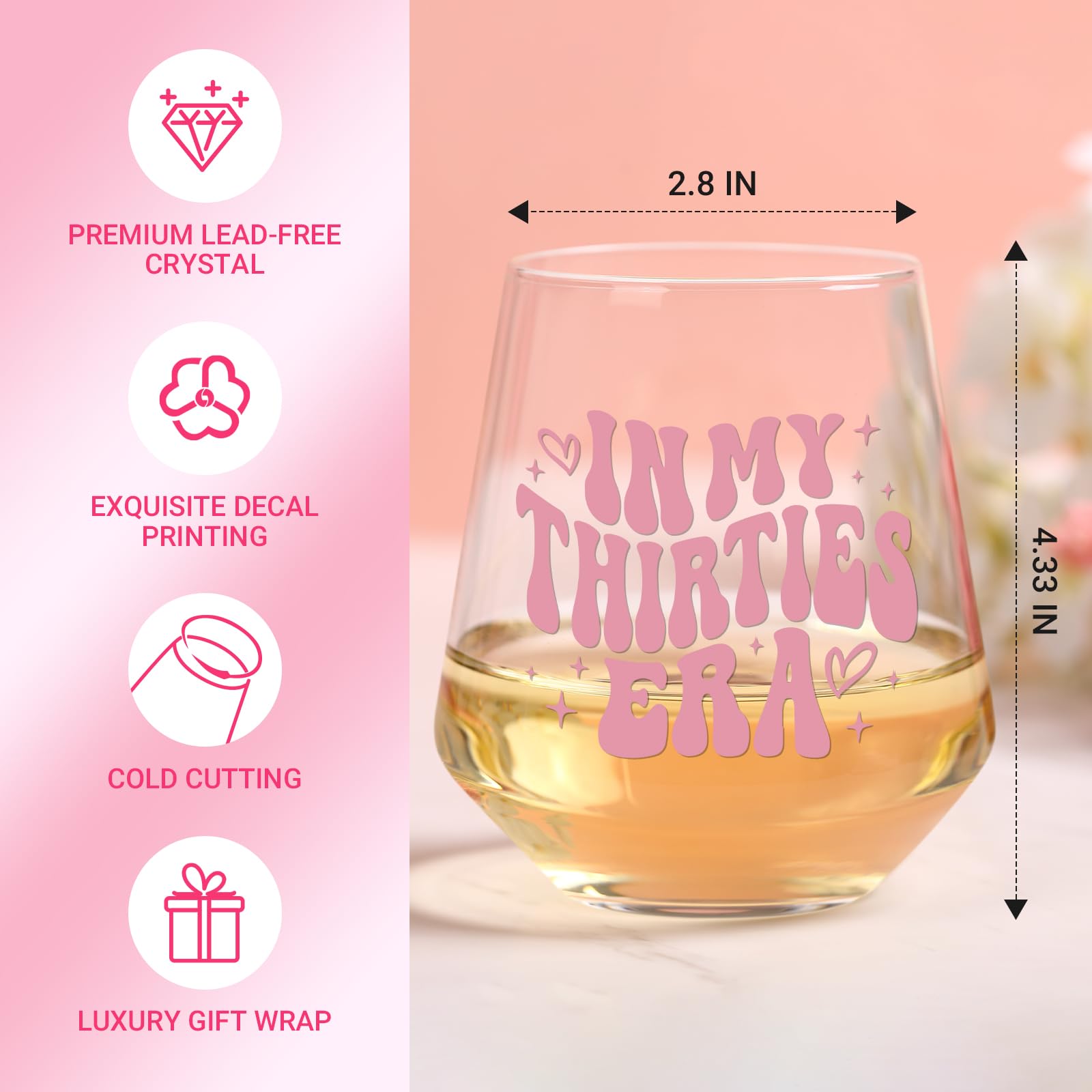 TrophyToast Stable foot design keeps glass upright during gatherings.