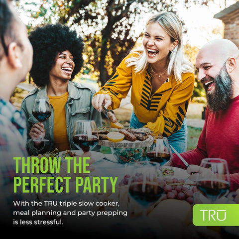 TRU dishwasher-safe inserts simplify cleaning after gatherings.