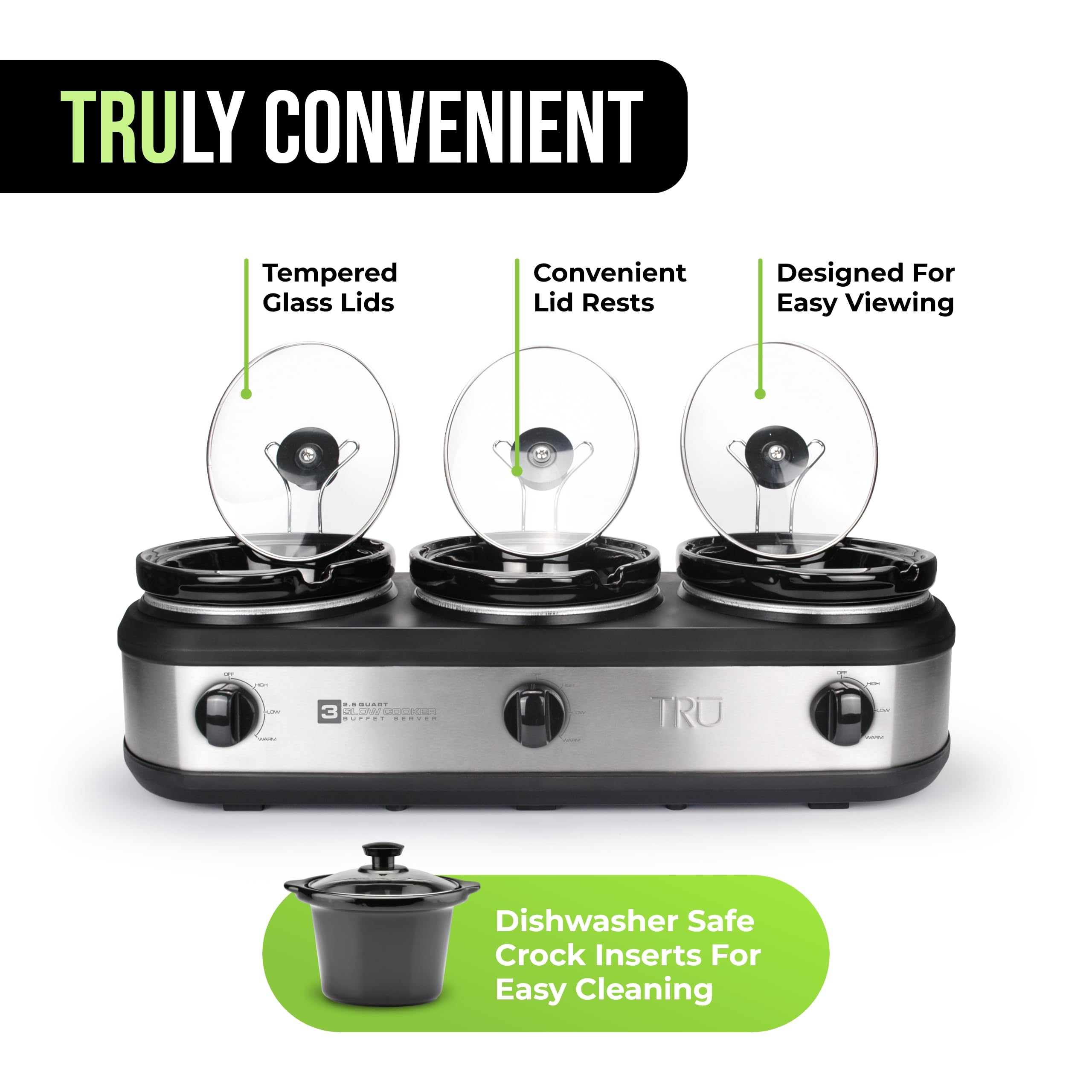 TRU lid rests keep serving area organized during busy events.