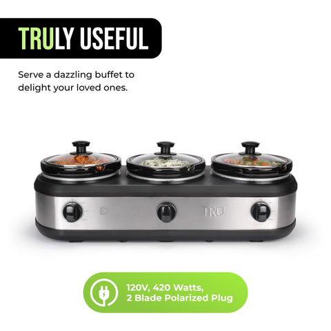TRU serving spoons included for immediate service at the table.