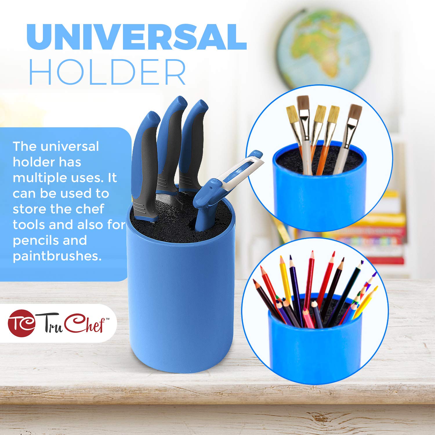TruChef blue kids cooking set in action during family mealtime