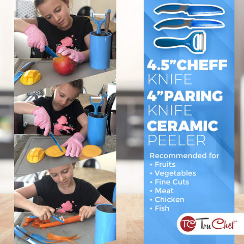 TruChef ceramic peeler included for effortless fruit prep