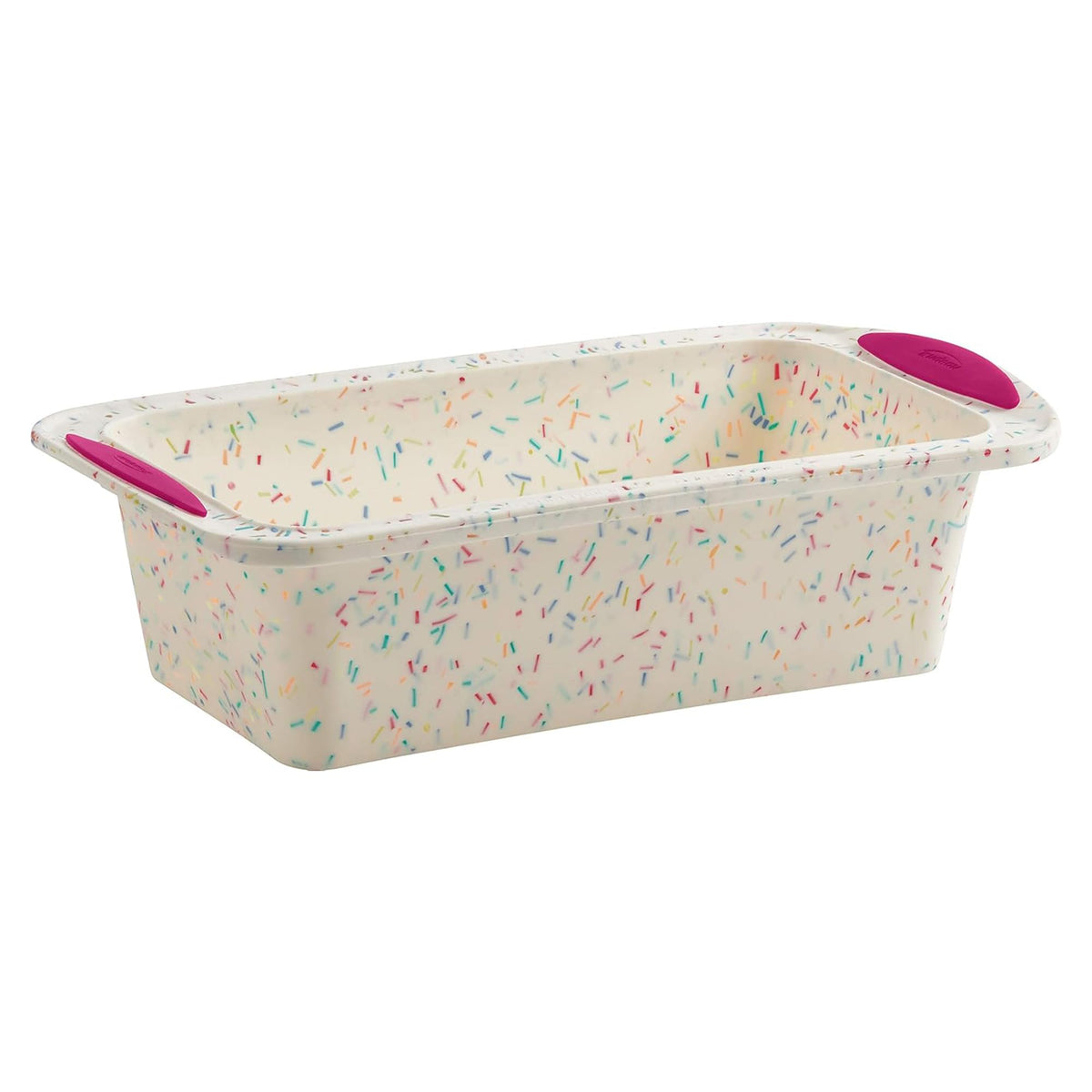 Trudeau Structure Loaf Pan with confetti design offers stable baking and easy release.