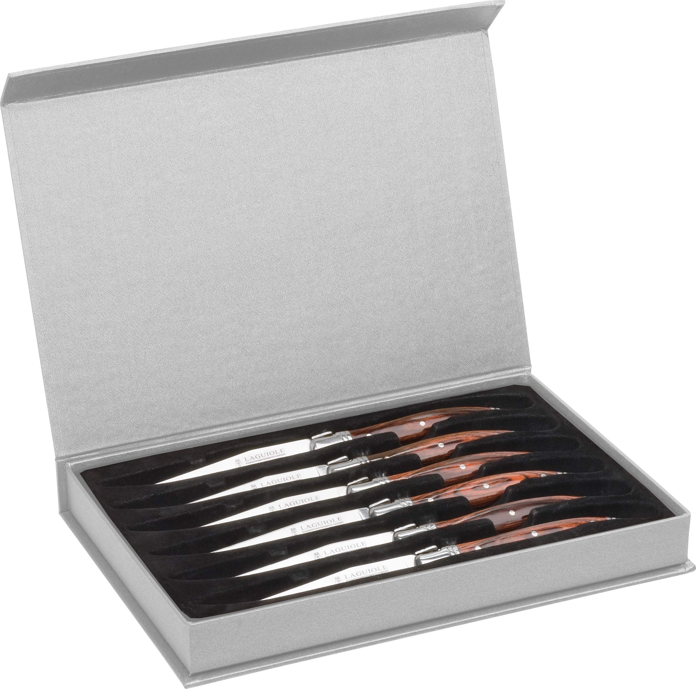 Elegant gift box for Trudeau Laguiole steak knives ready to gift