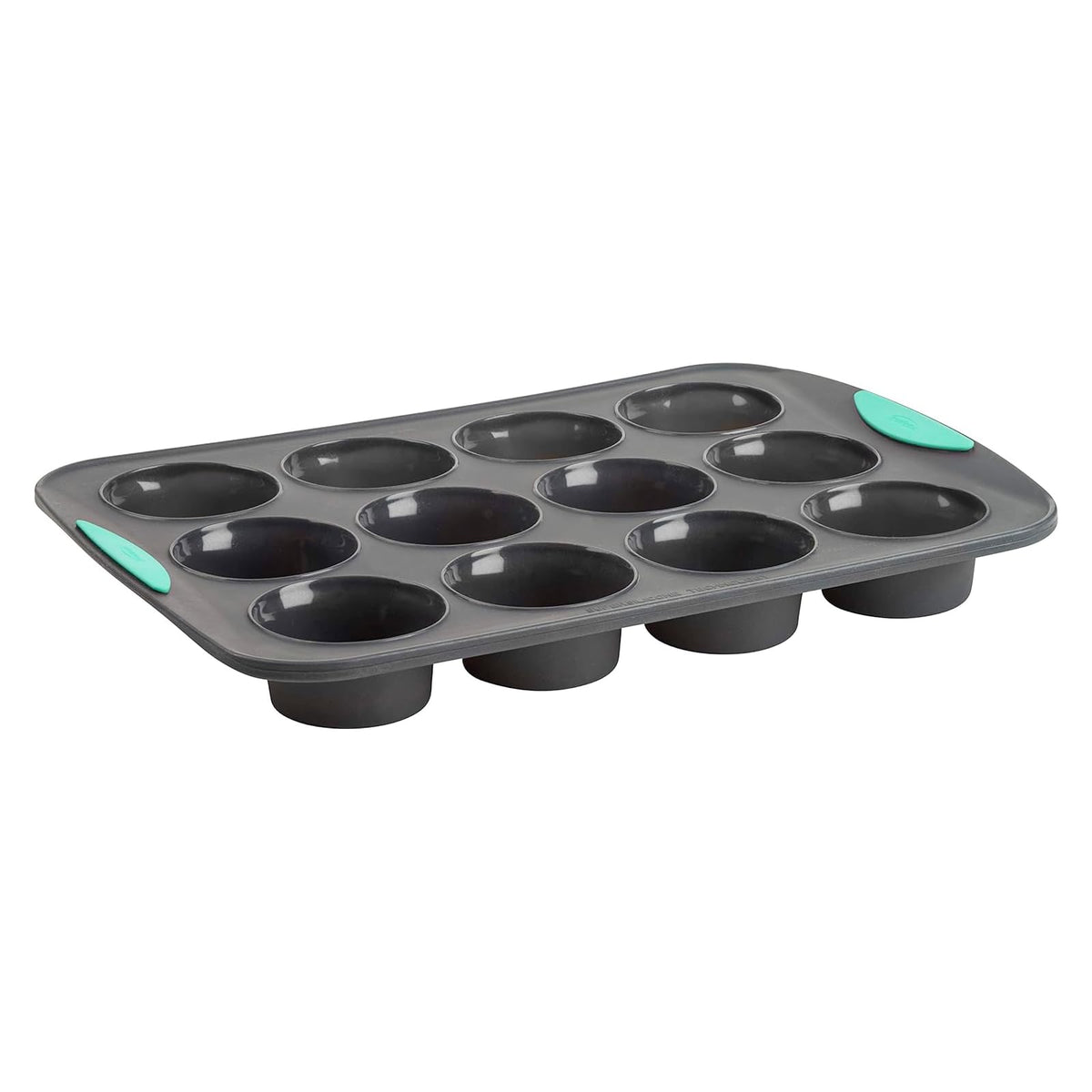 Trudeau Structure muffin pan top view showing 12 cups for batch baking