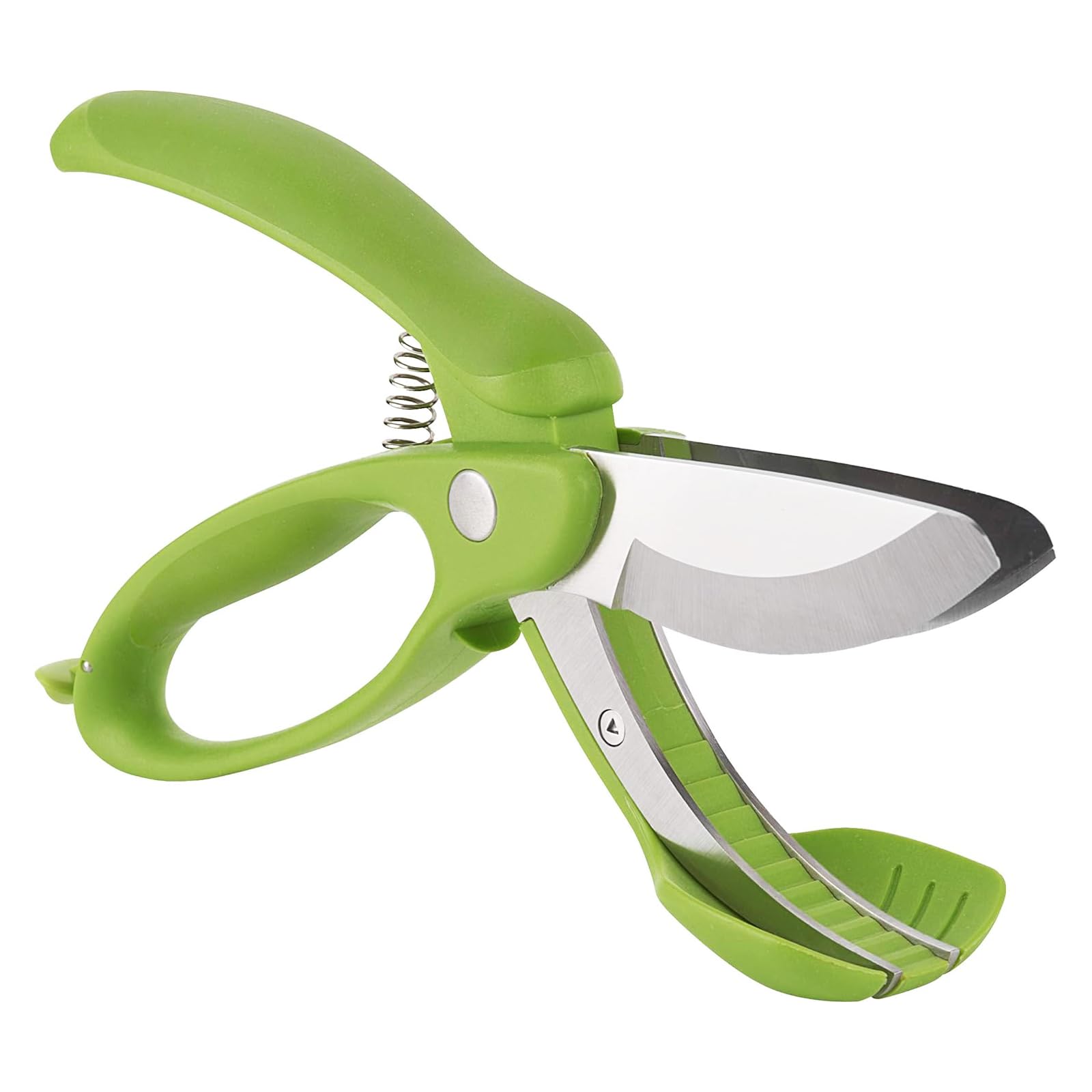 Trudeau Toss and Chop tongs with micro-serrated blades for precise chopping in bowls