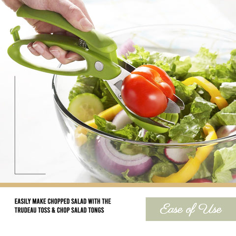 Trudeau Toss and Chop tongs with soft-grip handles for comfortable use