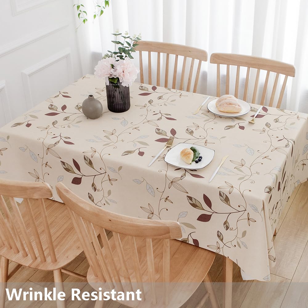 TruDelve durable PVC tablecloth with a clean beige finish for everyday meals.