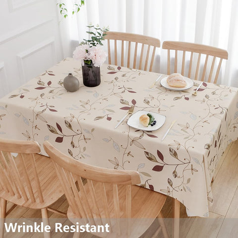 TruDelve durable PVC tablecloth with a clean beige finish for everyday meals.