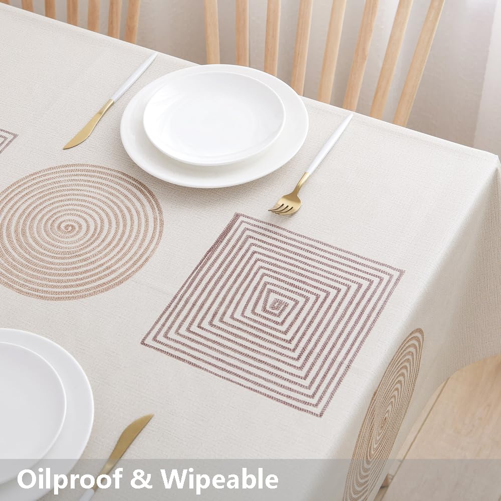TruDelve easy-clean tablecloth wipes clean with a damp cloth.