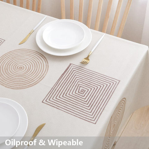 TruDelve easy-clean tablecloth wipes clean with a damp cloth.