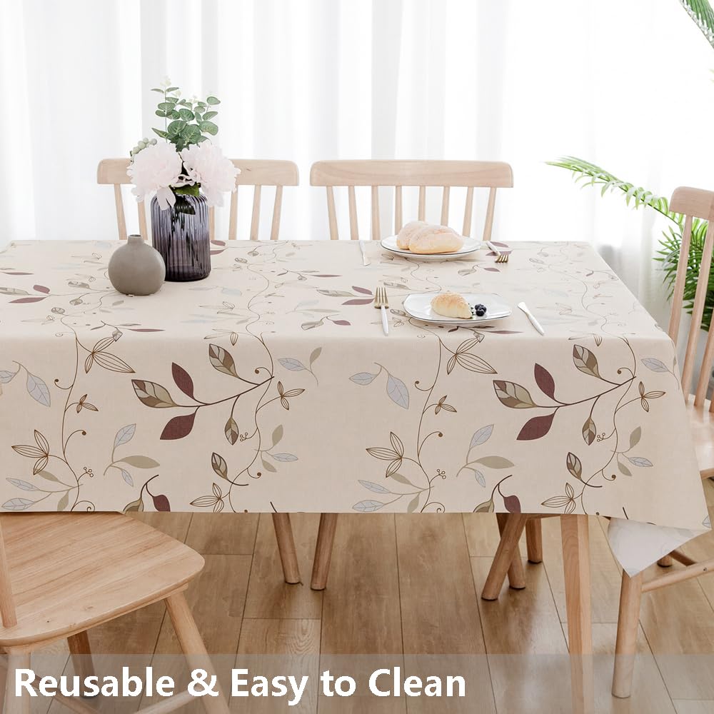 TruDelve PVC tablecloth drapes well on rectangular tables for a neat look.