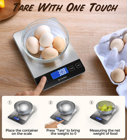 TRUDIN scale unit button switches among five measurement modes.