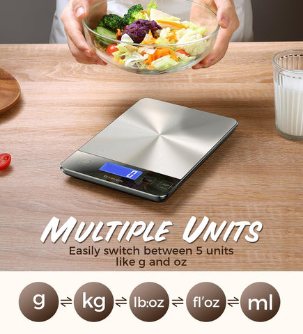 TRUDIN scale waterproof glass surface resists spills while measuring.
