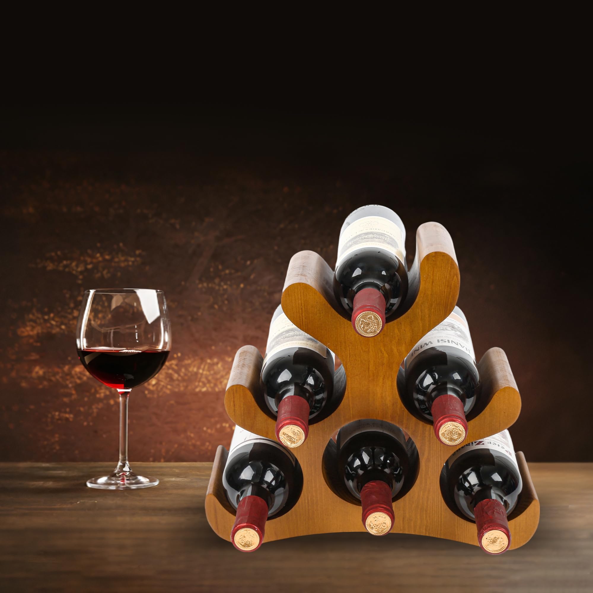 TRUDING versatile wine rack helps organize pantry or cabinet wine collection