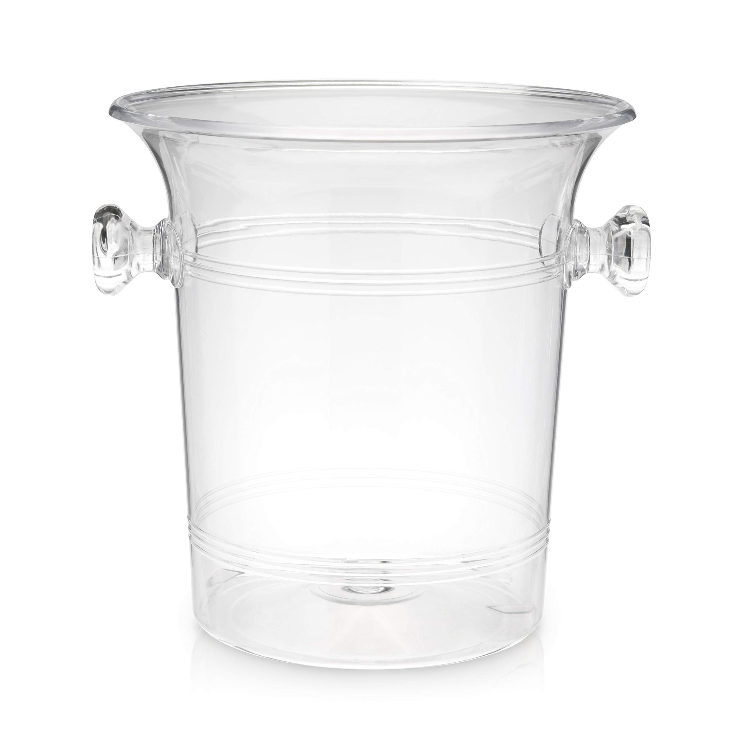 TRUE Clear Acrylic Ice Bucket close-up highlights durable plastic construction.