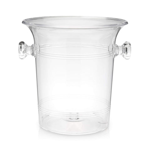 TRUE Clear Acrylic Ice Bucket close-up highlights durable plastic construction.